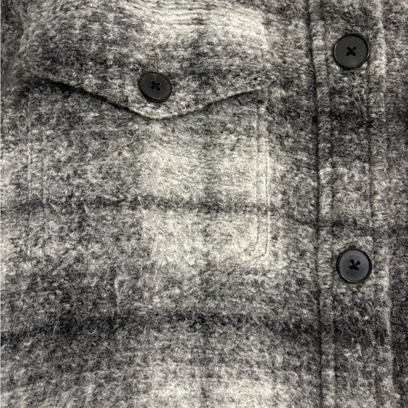 Wilfred Black and Gray Plaid Shirt Jacket - Picture 3 of 6